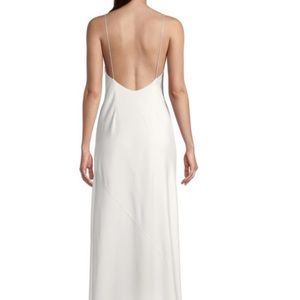 AIDAN MATTOX Crystal Strap Satin Gown